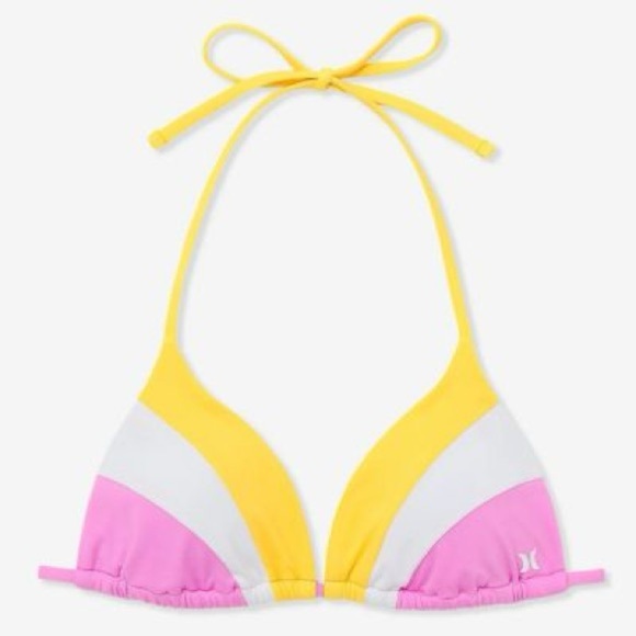 Hurley Summer Block Triangle Bikini Top Aster Mimosa NWT XL - Picture 1 of 5